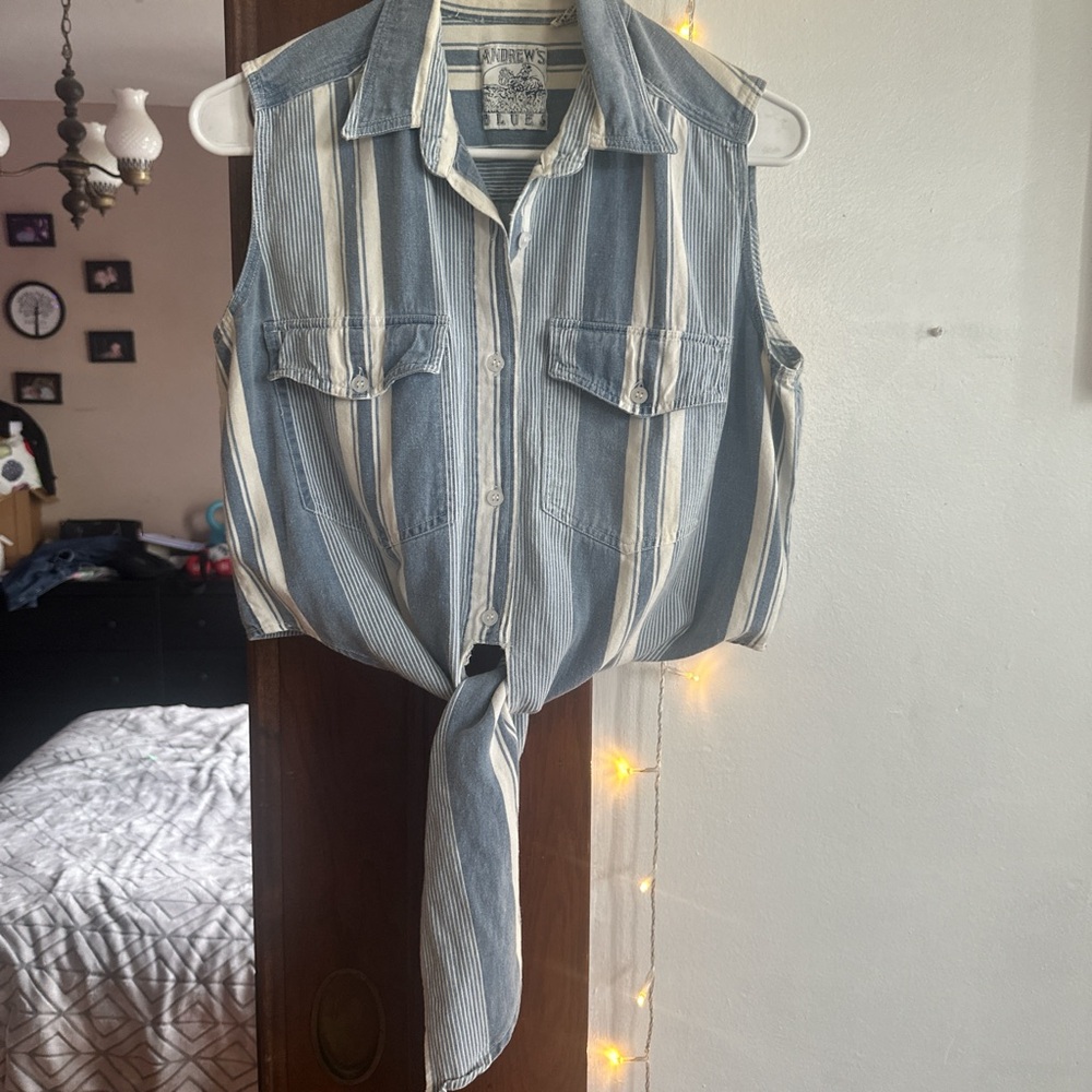 Andrew's Blues Striped Button-Up Shirt